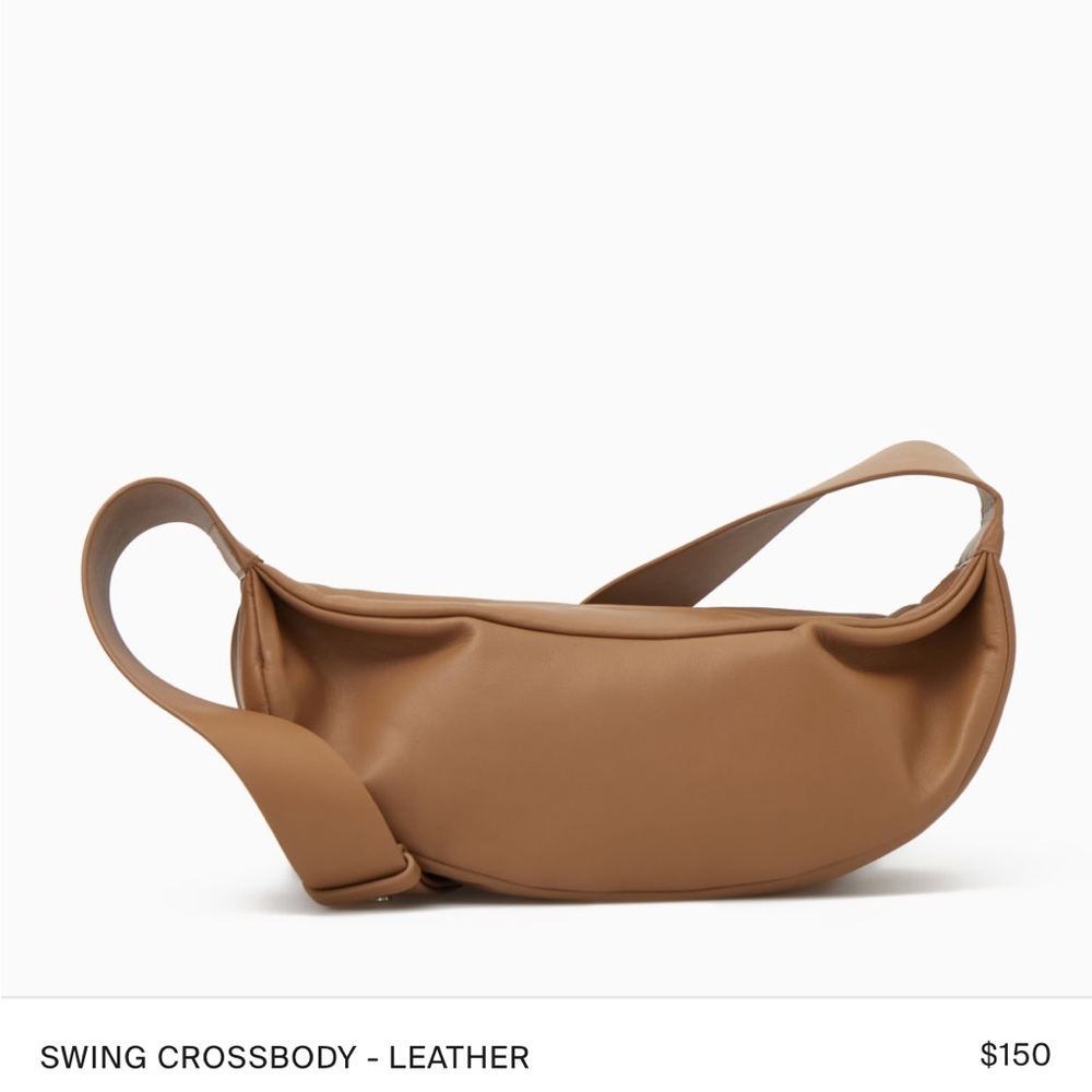 COS swing leather crossbody bag brown tan